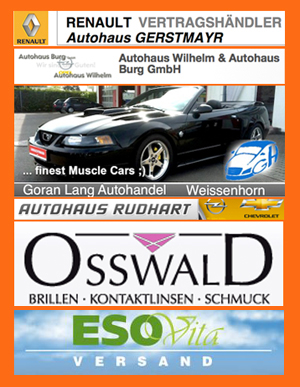 Renault Vertragshändler Autohaus Gerstmayr, Autohaus Wilhelm & Autohaus Burg GmbH, Goran Lang Autohandel, Autohaus Rudhard & andere